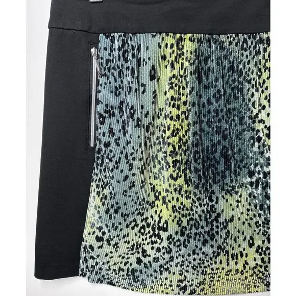 Jamie Sadock Green Leopard Print Crunchy Pull-On Golf Skort Size 10 L77906 - Picture 3 of 12